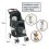 KCT (Black Pet Stroller) KCT Hooded Pet Strollers for Small to Medium Sized Pets 3