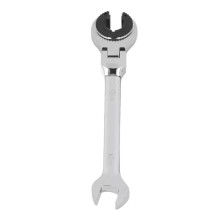 Ratcheting Tubing Brake Wrench 12mm 72 Teeth Adjustable Angle Steel Oil Pipe Open Ratchet Wrench Tool