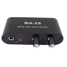 MA-2S Microphone Music Mixed Preamplifier 6.5mmDynamic 3.5mmCondenser Amplifier MIC and AudioMixer DC5-12V 5.5x2.1MM(EU)