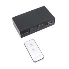 2 in 4 Out VGA Splitter Switcher Video Game Distribution 350MHz Support 1920x1440 with IR Remote Control EU PLUG