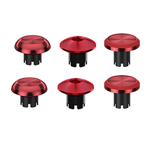 6-in-1 Metal Thumb Joystick Cap Accessory for PS5 Dualsense  Series Controller 6 Interchangeable Joysticks Red