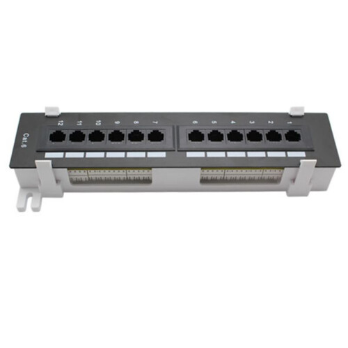 Network Tool Kit 12 Port CAT6 Patch Panel RJ45 Networking Wall Mount Rack with Wall Mount Bracket