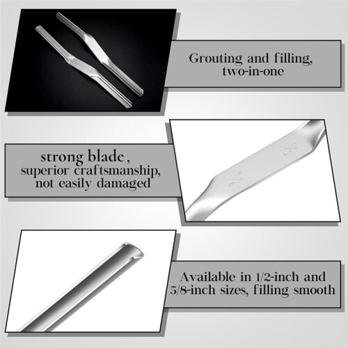 1/2" X 5/8" Masonry Jointer Concrete Jointer Brick Tool Double Ended Masonry Pointing Tofor Cement Pointing Trowel Tools 1