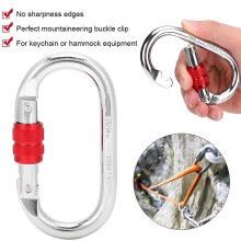 3 Mousquetons de Sécurité Robustes, 25 KN, en Acier Inoxydable, pour Escalade, en Rappel, Hamacs, Chiens