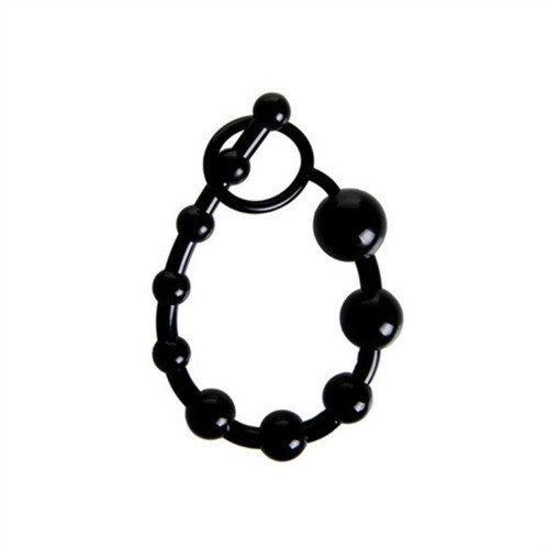 (Black) Silicone Anal Plug with Safe Ring - Unisex 2