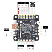 Controlador de Vuelo F722 Stack F7 BLHELI-S 100A 4 en 1 ESC 30,5 X 30,5 mm 3-6S para Piezas de Drones Freestyle RC FPV de 13 y 15 Pulgadas