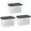 Strata Strata 65L Clear Curve Storage Box With Lid - 3 Pack 1
