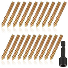 20-Pack 5/16-18 X 2 Tums Upphängningsbultar, Dubbelbultar med Mejsel, Självgängande Skruv, Gängade Stångskruvar