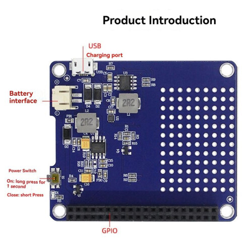 UPS HAT for Raspberry Pi 4B 3B+ 3B 2B 3A+A+ UPS HAT Lithium Battery Power Supply Module