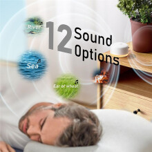 Portable Sound Machine, White Noise Sound Machine for Baby Adults with 12 Sound and Night Light, Sound Machine