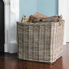 Extra Large Square Wicker Log Basket