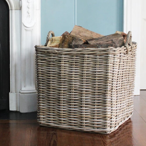 Extra Large Square Wicker Log Basket