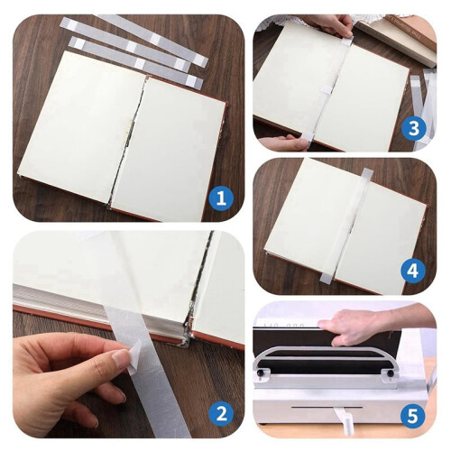 50 Pcs Book Binding Glue Strips, 0.98 Inches Hot Melt Adhesive with Mesh Backing for Diverse Binding Needs 2