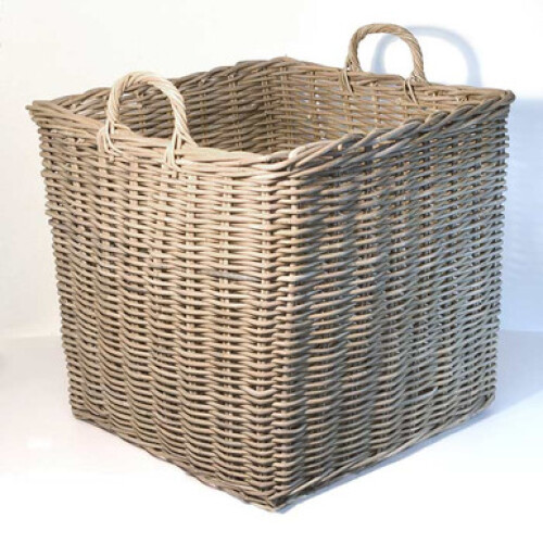 Extra Large Square Wicker Log Basket 2