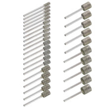 Diamond Grinding Burrs Drill Bit 1/8 Inch Shank 4/5/6/8/10/12mm Dia Cylindrical Diamond Mounted Point Bits for Carving