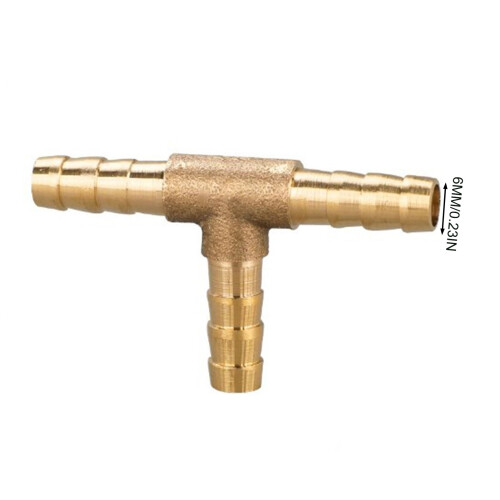 6mm Brass T-Shaped Barb Fitting for Air Brake Systems 1