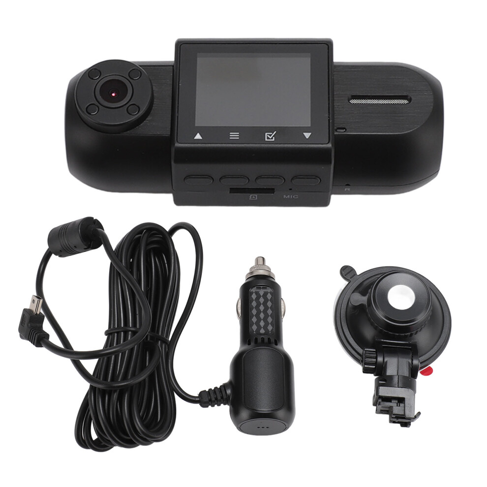 Motion Detection Dash Cam With Parking Monitoring, 1080P Hd Resolution Night Viewing Dual Channel Video Recording170degree Wide Angle Lens Built In 9071309236323