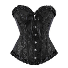 (XL, green1) Plus Size Women's Lace Up Corset Overbust Body Shaper