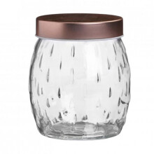 1Litre Glass Storage Jars Copper Lids Screw Top Tea Food Pasta Canister Containers