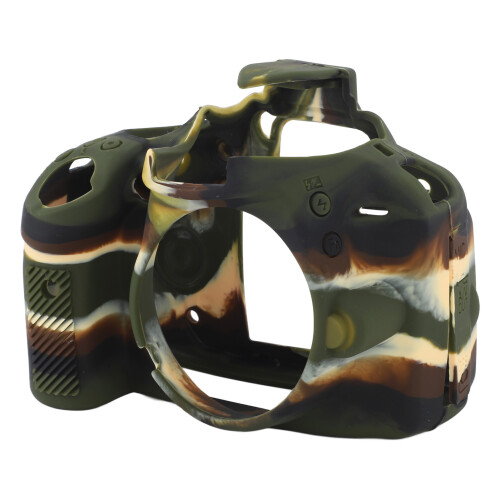 Capa de câmera em silicone macio, à prova de choque, antiderrapante, personalizada e compatível com D3200 Camuflada. 2