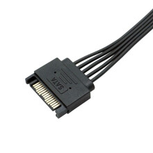 Cavo di Prolunga di Alimentazione 15 Pin Maschio-Femmina A 5 Fili per HDD SSD per PC HDD SSD 18AWG 62 cm