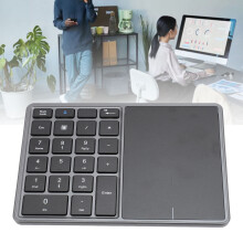 Wireless Numeric Keypad 22 Keys Bluetooth 4.2 2.4G Gray for Laptop/Desktop