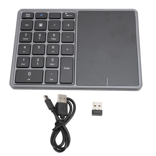 Wireless Numeric Keypad 22 Keys Bluetooth 4.2 2.4G Gray for Laptop/Desktop 1