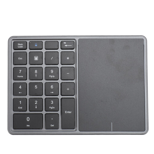 Wireless Numeric Keypad 22 Keys Bluetooth 4.2 2.4G Dark Gray