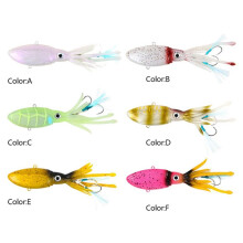 130 G-150 mm Leurres de Pêche Phosphorescents en Caoutchouc Souple pour Poulpe, Leurres de Pêche à la Traîne F