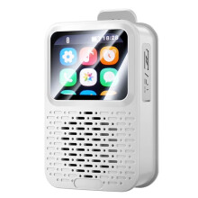 Wearable Speaker IPX5 Waterproof Screen Powerful Bass Subwoofer Touch Screen Alarm Clock Wireless Player,A