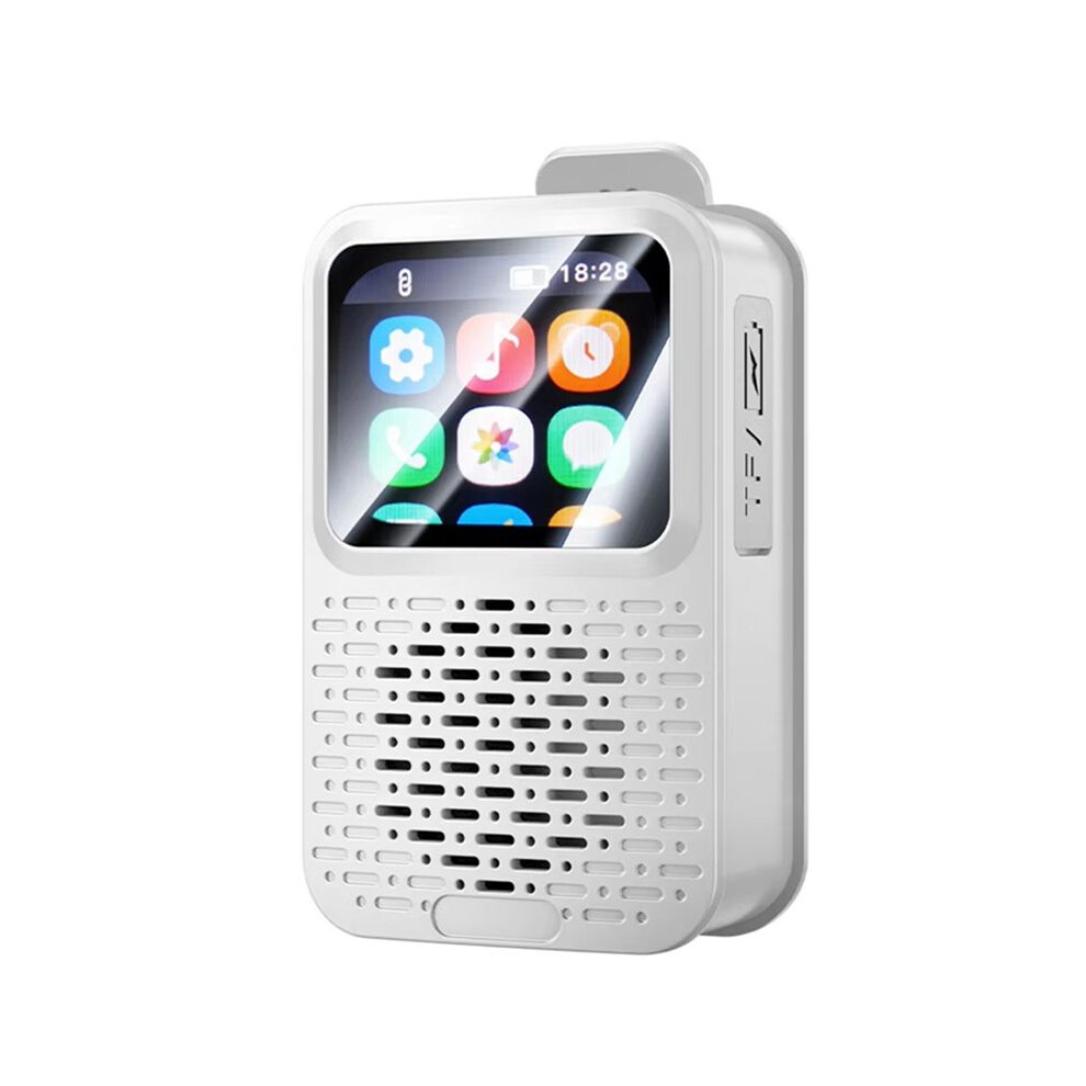 Wearable Speaker Ipx5 Waterproof Screen Powerful Bass Subwoofer Touch Screen Alarm Clock Wireless Player,A 4714185155528