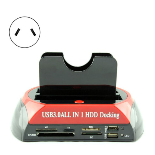 Docking Station de HDD com Compartimento Duplo USB 3.0  IDE para Disco Rígido Externo de 2,5 e 3,5 Polegadas, Suporte para Disco Rígido Tudo em 1, 1