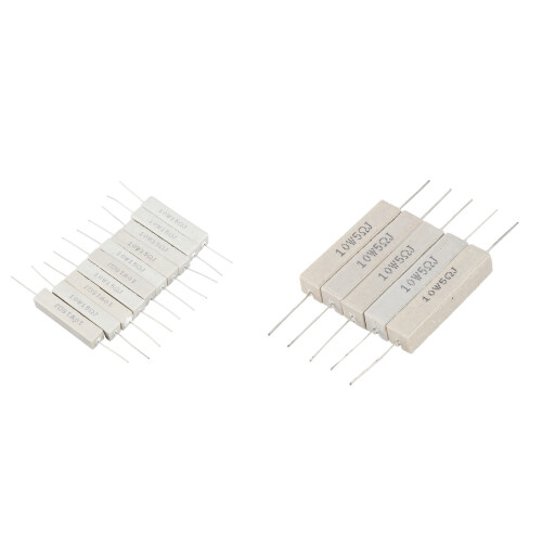 15 Pcs Fixed Ceramic Cement Resistors 10W Watt 5%, 15 Ohm & 5 Ohm