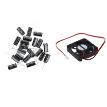 1x 12V 2 Pins Connector Brushless Cooling Fan & 20 Pcs 1000UF 50V 13X25mm Aluminum Electrolytic Capacitors
