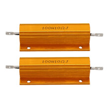 ResistêNcia Do Resistor de Energia Revestido de AlumíNio Dourado 2X 100W, 10 Ohm 10R