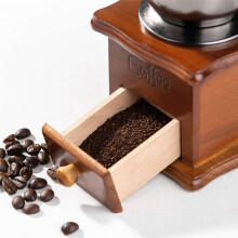 Moulin à Café Manuel avec Cuillère, Moulin à Café Vintage en Bois pour Faire Du Café en Maille
