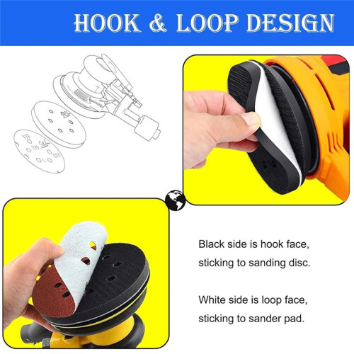 5 Pack 6 Inch Sanding Interface Pads Hook and Loop -Soft Density Sponge Cushion Buffer Backing Pads with EVA Foam 2