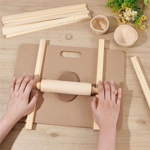 1 Set Ceramic Making Tools Pottery Clay Tools Pottery Clay Sculpting Modeling Tool Sets Wooden Rolling Pin for Sculpture 2