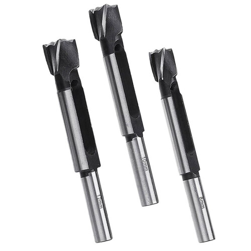 Deep Plug Cutter Drill Bit Set Carbon Steel 56mm Cutting Depth Kit for Precision Woodworking 10mm 2