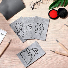 24pcs Gray Linoleum Block Rubber Stamp Carving Blocks Soft Linocut Blocks for Printmaking DIY Art Projects