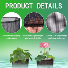 4 Pcs X Aquatic Planting Bags - Reusable Mesh Water Garden Pond Plant Pot - Breathable Square Lily Pots for Swamp A