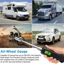 3Pcs Digital Tire Pressure Gauge with LED Flashlight PSI/BAR/KPA/KGCM2 Multi-Units Display for Cars Trucks & Bikes