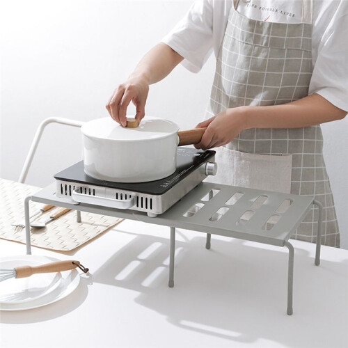 Telescopic & Stackable Shelf Frame Space-Saving Shelf in Kitchen Household Living Room Dormitory Storage Rack 2