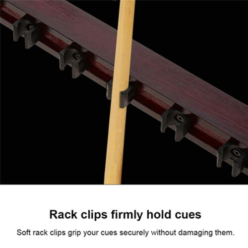 Support de Queue de Billard en Bois pour Queue de Billard avec Clips pour 8 Supports de Queues Rouge Vin 2