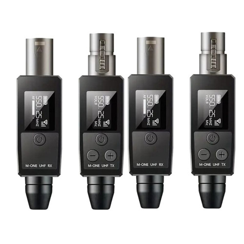 2X UHF Microphone Converter XLR Transmitter Receiver for Dynamic Microphone Guitar Receiver Transmission Adapter