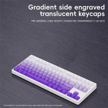 136 Keys OEM-Profile PBT Keycaps Gradient Translucent Side Engraved Key Caps for Gaming Mechanical Keyboard A