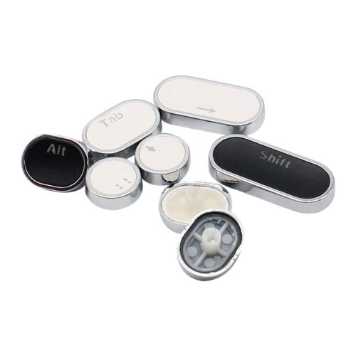 104Pcs/Set Universal Round Key Cap Keycaps for  MX Mechanical Keyboard Backlit Design Black 2