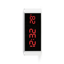 LED-Wecker, Thermometer, Digitale Wanduhr mit Sekundenanzeige für Senioren, für Tiefschläfer, Erwachsene, Rote Wörter