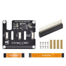 Waveshare für Raspberry Pi 5 PCIe-zu-FFC-Erweiterungskarte, Dual-Channel-PCIe-FFC-Erweiterungskarte für Hochgeschwindigkeitsleistung
