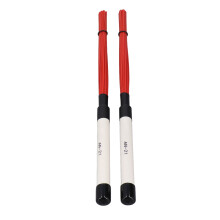 2 Pezzi Spazzole per Batteria Jazz in Abs Nylon e Filo per Percussioniaccessori Rossi e Bianchi